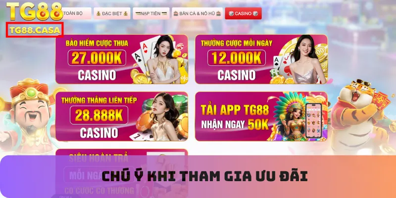 Chú ý khi tham gia ưu đãi